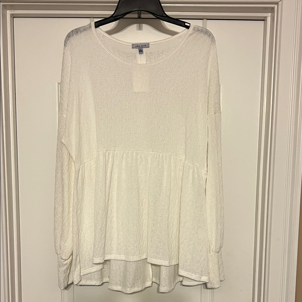 White Birch Cream Flowy Blouse